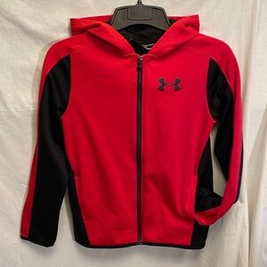 Under Armour Youth L Red and Black Zipper Hoodie